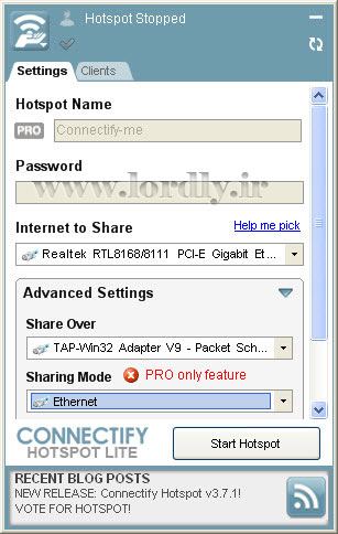 Connectify Pro 3.7.1.25486-اشتراک گذاری اینترنت لپ تاپ