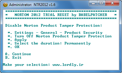 کرک جدید نورتون Norton 2012 Trial Reset 1.6 