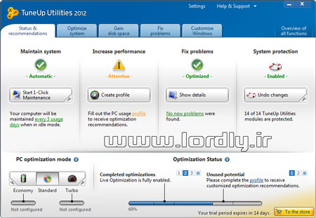 افزایش کارایی سیستم TuneUp Utilities 2012 12.0.3000.140 Fina