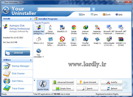 Your Uninstaller! Pro 7.5.2012.12 - حذف نرم افزار