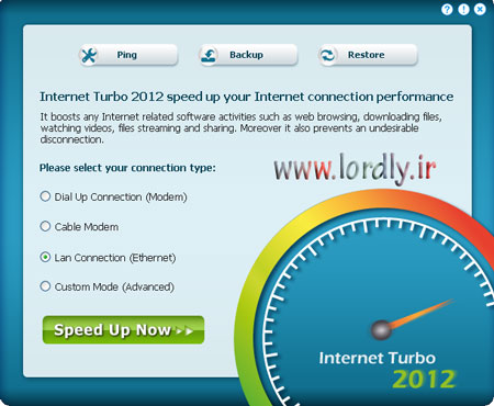 افزایش سرعت دایل اپ iNTERNET Turbo 2012 1.0.1.21