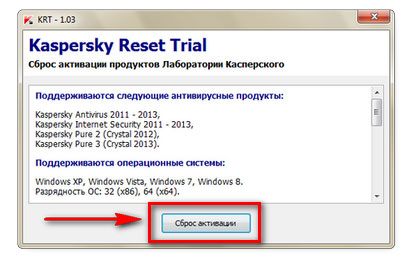 کرک دائمی محصولات کسپراسکای Kaspersky Reset Trial v1.04 + OEM Trial Keys 